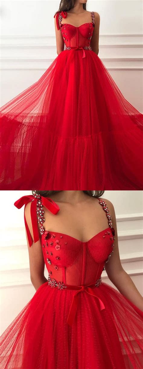 Vintage Red Prom Dress Tulle Cheap Long A Line Prom Dress Vb3147 Simple Prom Dress Prom