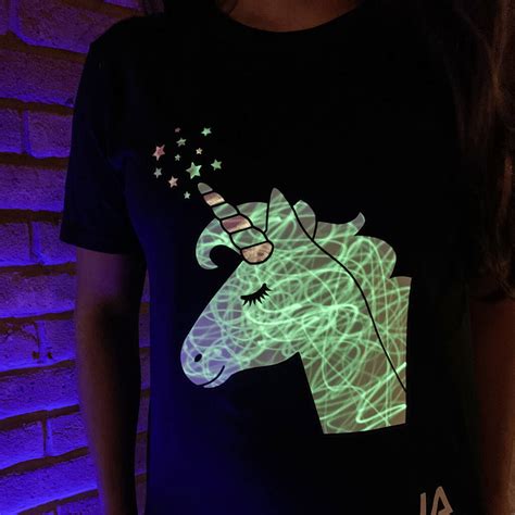 unicorn interactive glow in the dark t shirt by illuminated apparel ...