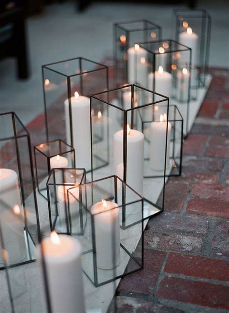 Picture Of Simple Cube Glass Candle Holders For Wedding Decor And For
