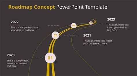 Dark Mode Roadmap Concept Powerpoint Template Slidemodel