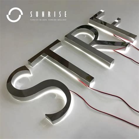 Sunrise Sign Manufacturer Custom 3d Halo Lit Metal Letters Fabricated