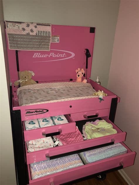 Tool Box Changing Table 😍 Such A Cute Idea Baby Girl Nursery Room