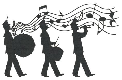 Marching Band With Music Notes Laser Die Cut