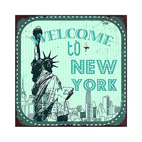 Welcome To New York Aluminum Sign 12x12 Industrial