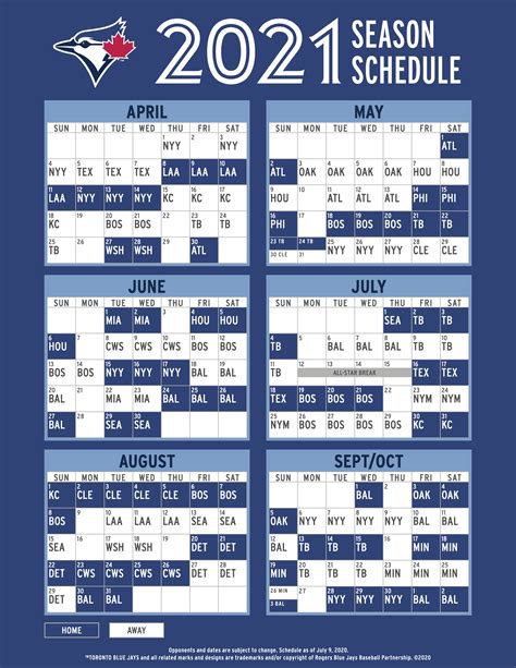 Blue Jays Schedule Toronto Blue Jays 2020 Schedule Select Team