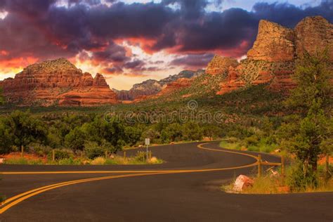 Sedona Arizona Sunrise Stock Photo Image Of Highway 56916838