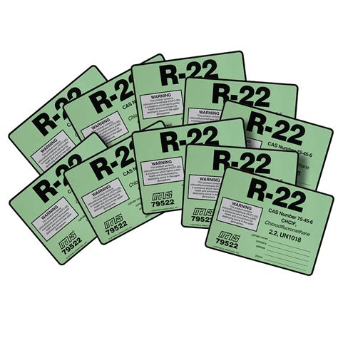 R 22 Refrigerant Label Each Airstar Solutions