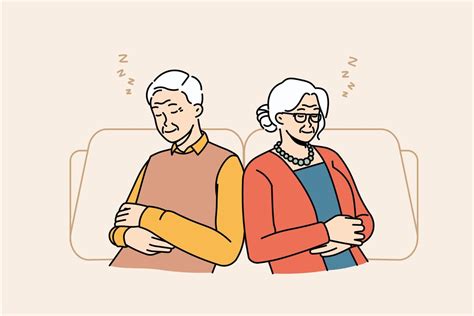 El Anciano Y La Mujer Cansados Se Sientan A Relajarse En Sillas Tomando Una Siesta O So Ando
