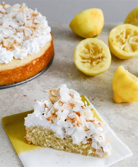 Easy Lemon Cake With Marshmallow Frosting Toasted Coconut