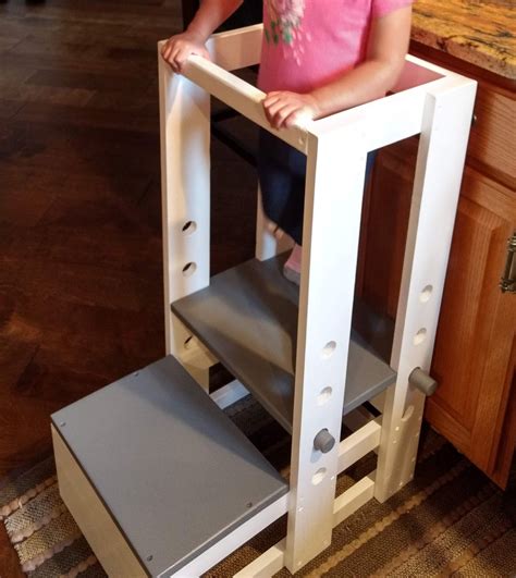 This chair has a plastic seat and other plastic parts compared to the original all metal ones. Adjustable kids counter step stool | Step stool, Stool ...