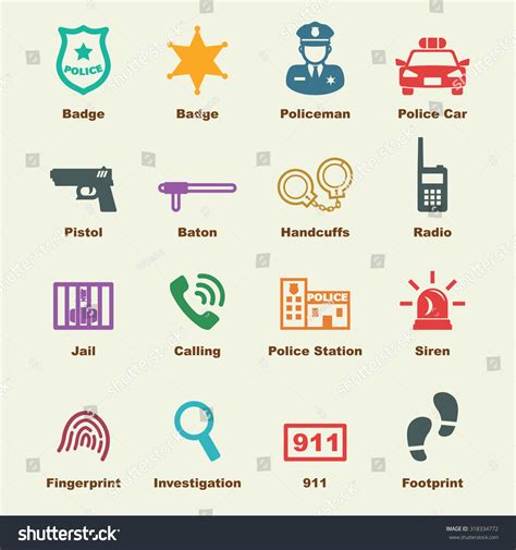 Police Elements Vector Infographic Icons Stock Vector Royalty Free