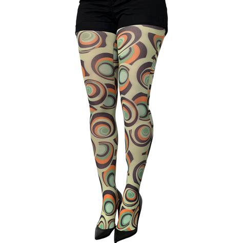 Green Carnaby Patterned Tights For Women Malka Chic Sm