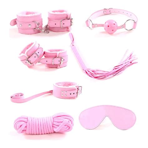 adult game 7 pcs set pu leather handcuffs whip collar erotic toy for couple fetish sex bondage