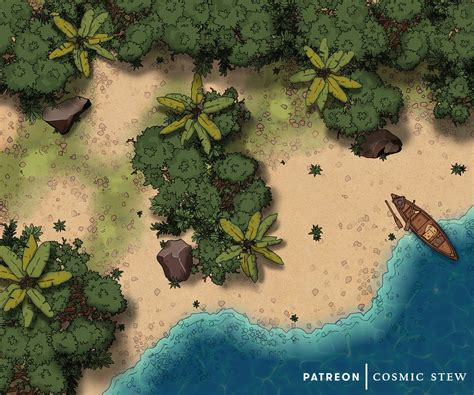 Tropical Beach Battlemap By Cosmicstewrpg On Deviantart