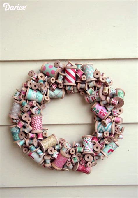 How To Wooden Thread Spool Wreath Wreaths Wooden Spools How To