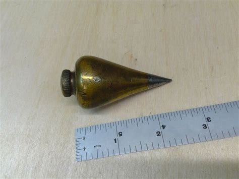 Antique 2 58 Brass Plumb Bob W Steel Tip Antique Price Guide Details Page