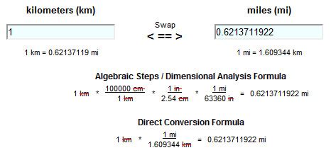 1/60 of a degree) of latitude. Method For Conversion From Km To Miles Using Any Tool ...