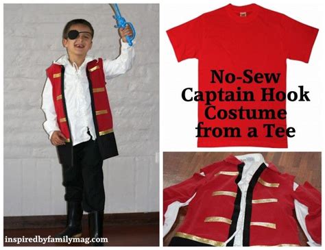 Aug 05, 2020 · diy captain hook kid's costume unlike the previous peter pan group costume, this captain hook costume by destiny of the blog suburban wife city life does not involve a pattern and requires only basic sewing skills. How to Make a No-Sew Captain Hook Costume From a T-Shirt ...
