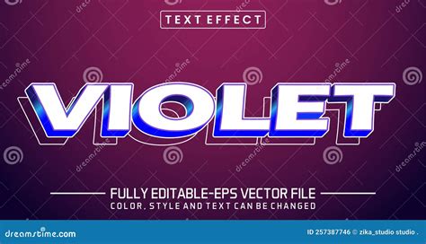 Violet Editable Text Style Effect Editable Font Vector File Stock