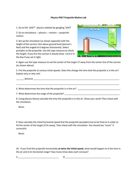 Activity docx, gravity lab introduction key. Phet Projectile Motion — db-excel.com