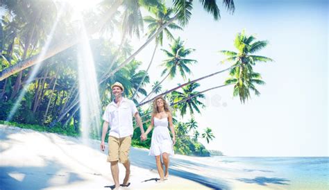 Couple Romance Beach Love Island Concept Stock Photo Image Of
