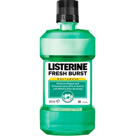 listerine® fresh burst mouthwash plaque bad breath oral hygiene listerine®
