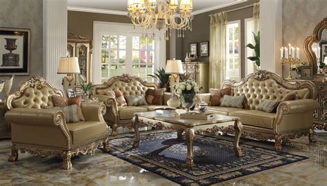 53160 Living Room Gold Patina Collection By Acme Furniture