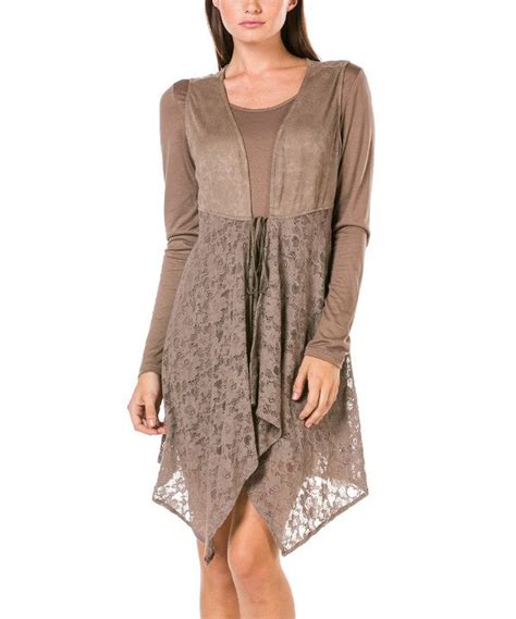 Look At This Miilla Brown Lace Cardigan And Long Sleeve Tunic Inset On