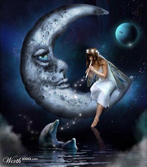 Pin By Rhonda Neveau On Magicalfantasy Moon Art Moon Fairy Fairy Art