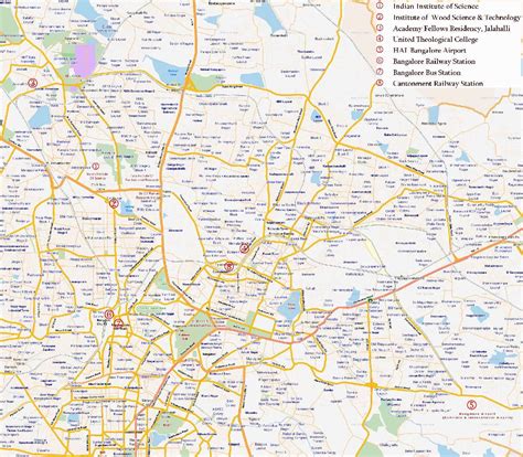 Travel to karnataka tourism, destinations, hotels, transport karnataka map state and districts information and facts. Bangalore route map - Route map Bangalore (Karnataka - India)