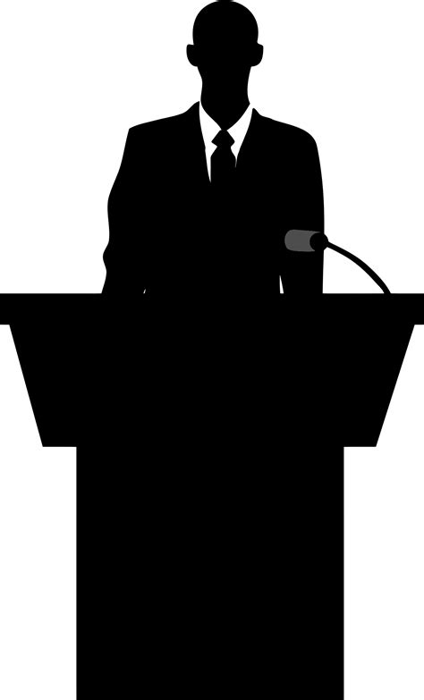 Business Man Podium Silhouette Silhouette Life Learning Business Man