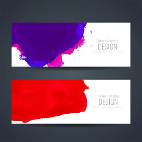 Premium Vector Purple And Red Watercolor Banners