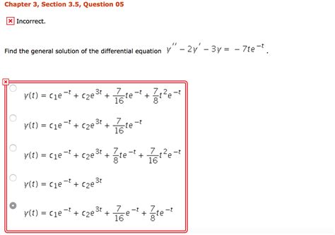 Solved Find The General Solution Of The Differential