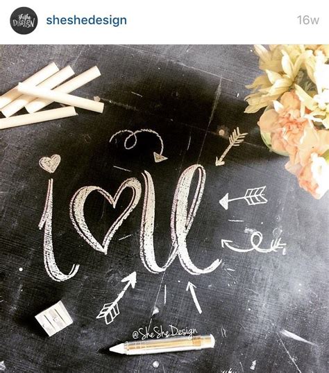 I Love U Chalk Lettering Hand Lettering Word Art