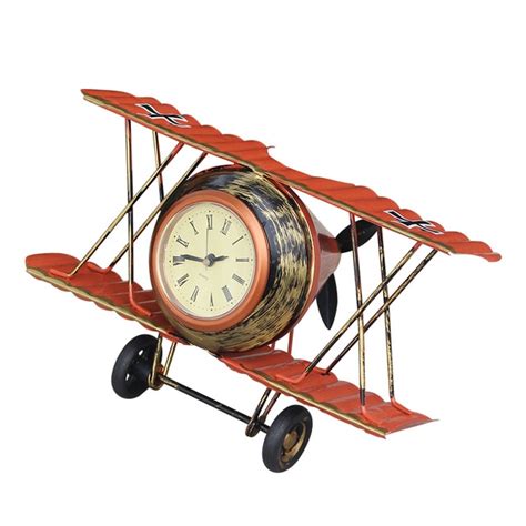 Buy Retro Biplane Model Electronic Clock Old Iron Home