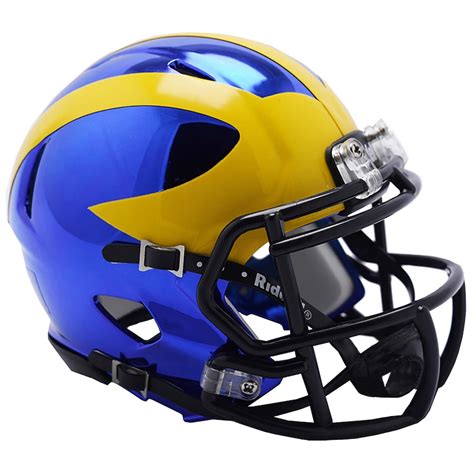 Riddell Michigan Wolverines Chrome Alternate Speed Mini Football Helmet