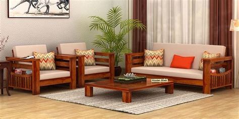 When you buy furniture online india has set certain safety and quality standards. teak wood sofa set images | Living room sofa set, Wooden sofa set designs, Sofa set designs