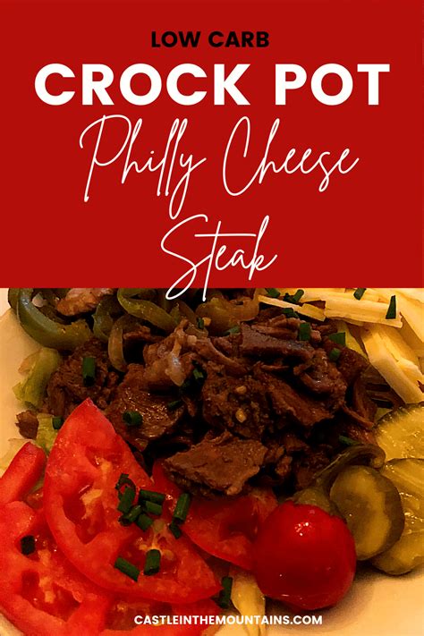 Place the first 7 ingredients into your crock pot, turn to low heat, and cook for 8 hours. Easy Melt in your Mouth Crock Pot Philly Cheese Steak- 3 NC