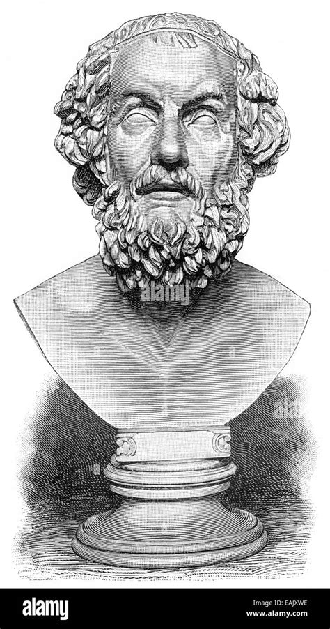 A Bust Of Homer Poet Of Antiquity Author Of The Iliad And The Odyssey