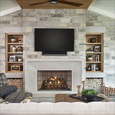 Grey Accent Wall Living Room White Fireplace Living Room Home