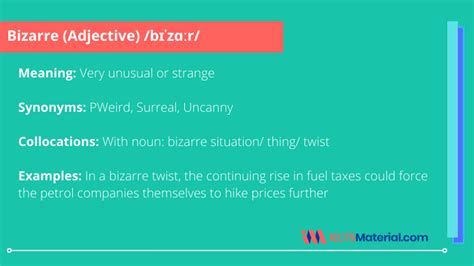 Bizarre Word Of The Day For Ielts Speaking And Writing
