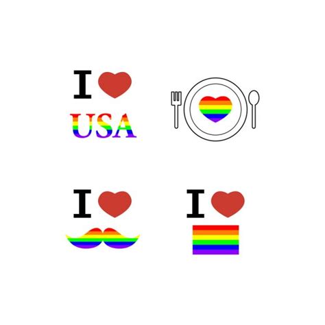 Same Sex Marriage Icons Celebrate Pride Stock Vector Image By