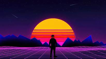 80s Retro 4k Wallpapers Sunset Desktop Neon