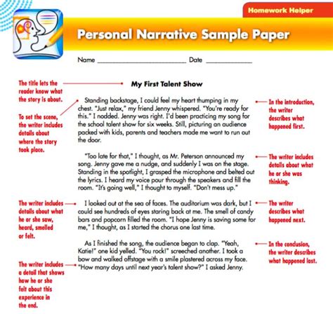 How To Write A Personal Narrative Essay For Kids