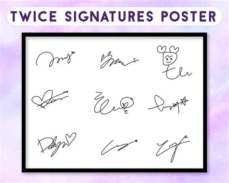 Twice Merch Kpop Merch Twice Poster Members Signatures Etsy