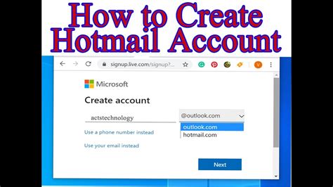 How To Create Hotmail Account Youtube