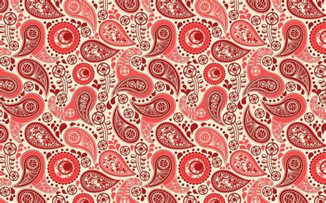 Download Wallpapers Paisley Red Ornament Texture Persian Texture