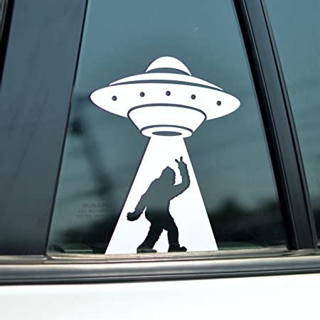 Amazon Com Sasquatch UFO Decal Big Foot Peace Sign Alien Abduction