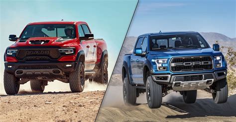 Once we add the engine, it may be a fantastic selection for trips. 2021 RAM TRX vs Ford F-150 Raptor: Performance, 0-60, Top ...