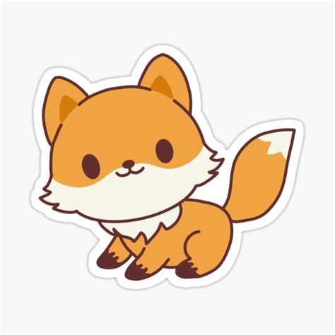 Cute Fox Sticker For Sale By Swagnstickers Redbubble